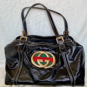 Gucci Dialux Britt Tote. Patent leather